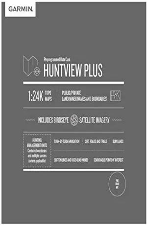 Garmin Huntview Plus, Preloaded microSD Cards with Hunting Management Units for Garmin Handheld GPS Devices, Minnesota