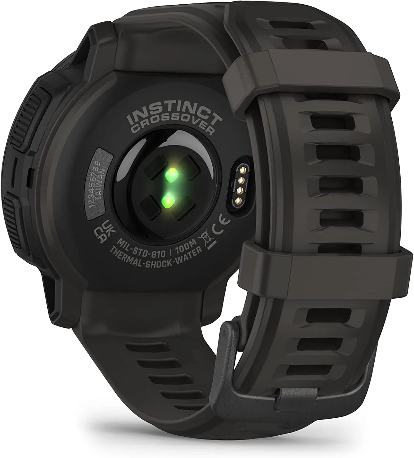 Garmin Instinct Crossover Solar, Rugged Hybrid Multisport GPS Smartwatch, Graphite | Heart Rate Monitor, Analog Hands, Digital Display, Up to 28 Day Battery Life with Signature Series Charging Bundle
