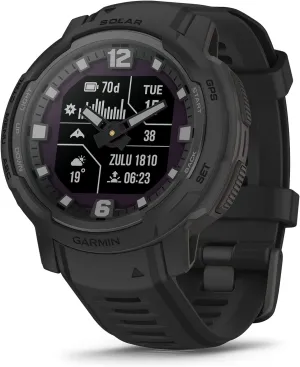 Garmin Instinct Crossover Solar - Tactical Edition, Rugged Hybrid Smartwatch with Solar Charging Capabilities, Tactical-Specific Features, Analog Hands and Digital Display, Black