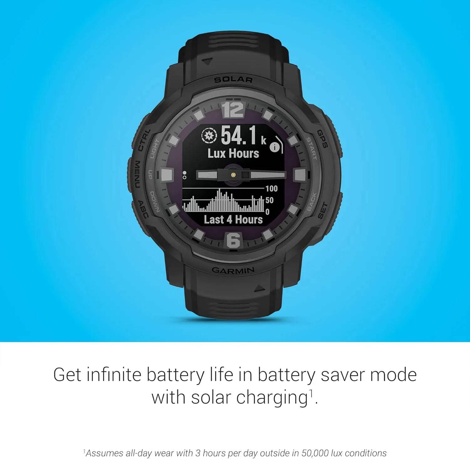 Garmin Instinct Crossover Solar - Tactical Edition, Rugged Hybrid Smartwatch with Solar Charging Capabilities, Tactical-Specific Features, Analog Hands and Digital Display, Black
