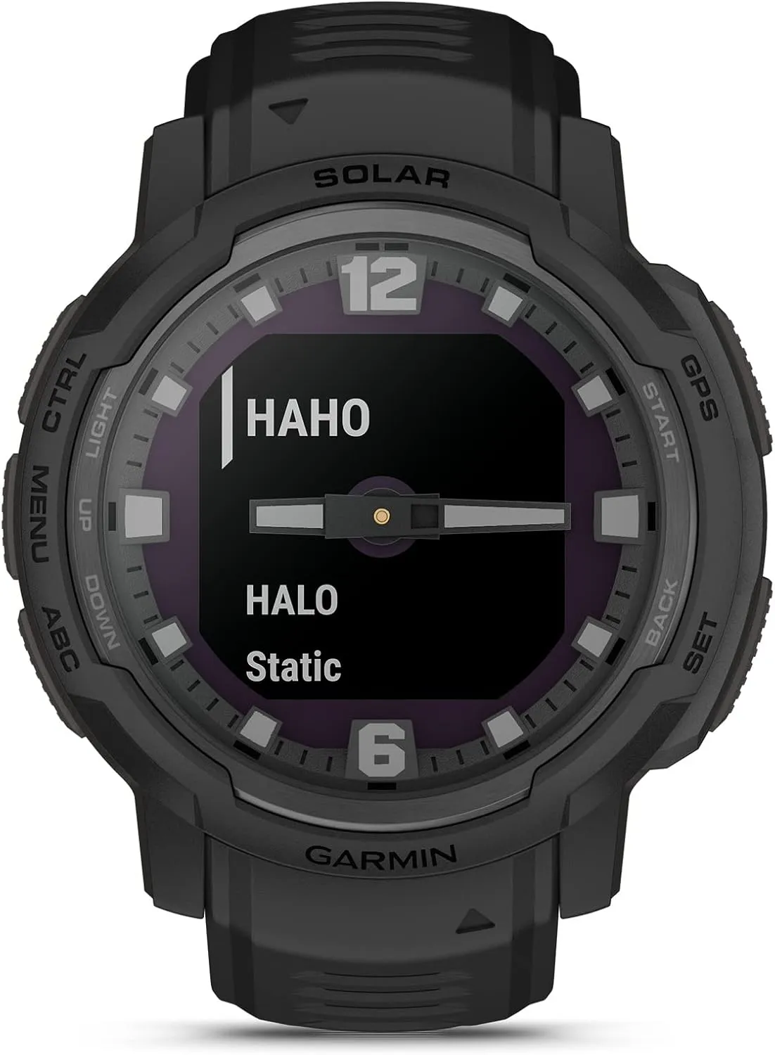 Garmin Instinct Crossover Solar - Tactical Edition, Rugged Hybrid Smartwatch with Solar Charging Capabilities, Tactical-Specific Features, Analog Hands and Digital Display, Black