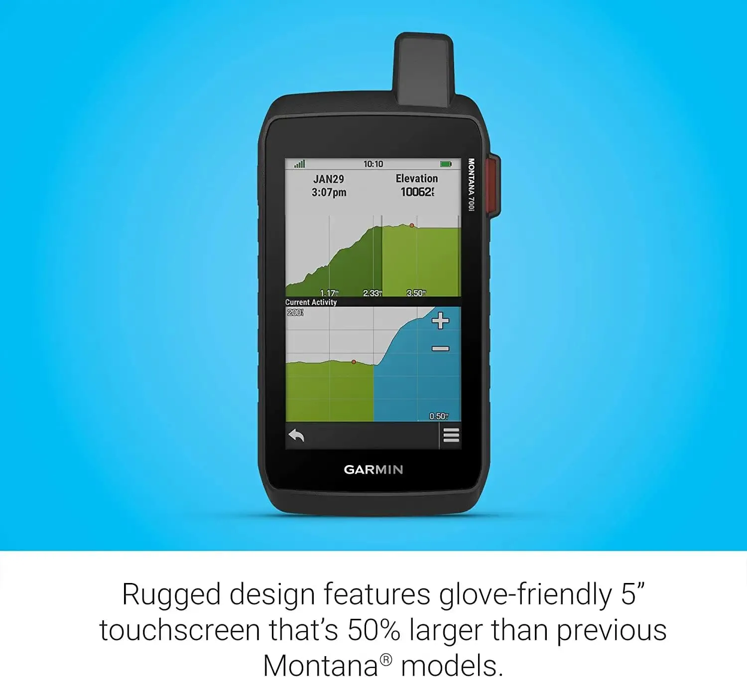 Garmin Montana 700i, Rugged GPS Handheld with Built-in inReach Technology | Mapping for Roads and Trails, Glove-Friendly 5" Color Touchscreen, Topo Maps, Multi-GNSS Support with Signature Series Case