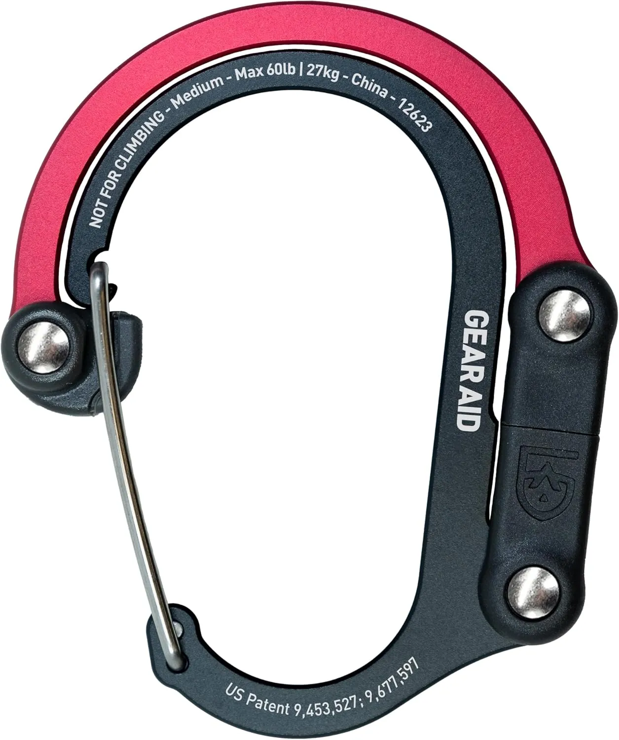 GEAR AID HEROCLIP 360° Swivel Carabiner Gear Clip and Hook (Medium) for Camping, Backpack, Suitcases and Garage Organization