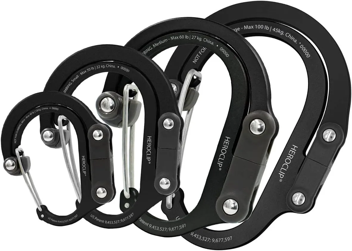 GEAR AID HEROCLIP 360° Swivel Carabiner Gear Clip and Hook (Medium) for Camping, Backpack, Suitcases and Garage Organization