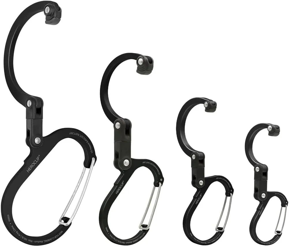 GEAR AID HEROCLIP 360° Swivel Carabiner Gear Clip and Hook (Medium) for Camping, Backpack, Suitcases and Garage Organization