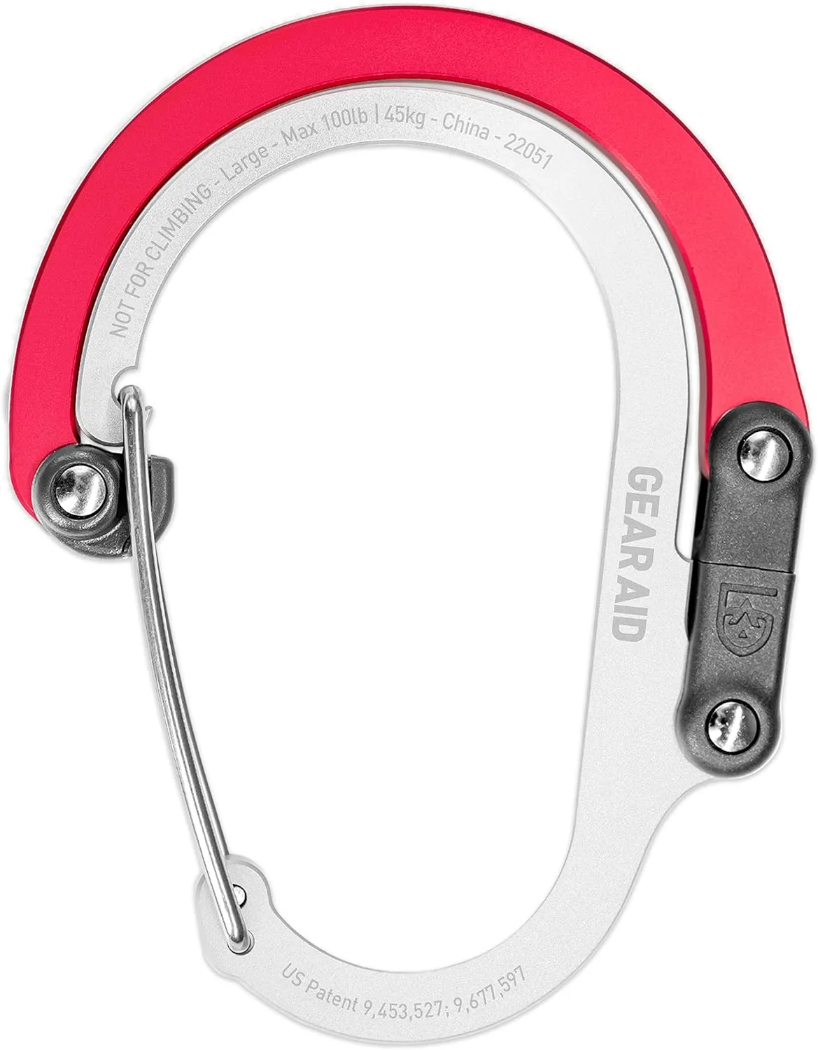 GEAR AID HEROCLIP (Large) Carabiner Gear Clip and Hook for Hanging Heavy Duty Items, Camping Backpacks, Suitcases, Kayaks, Bicycles, Garage Organization and More