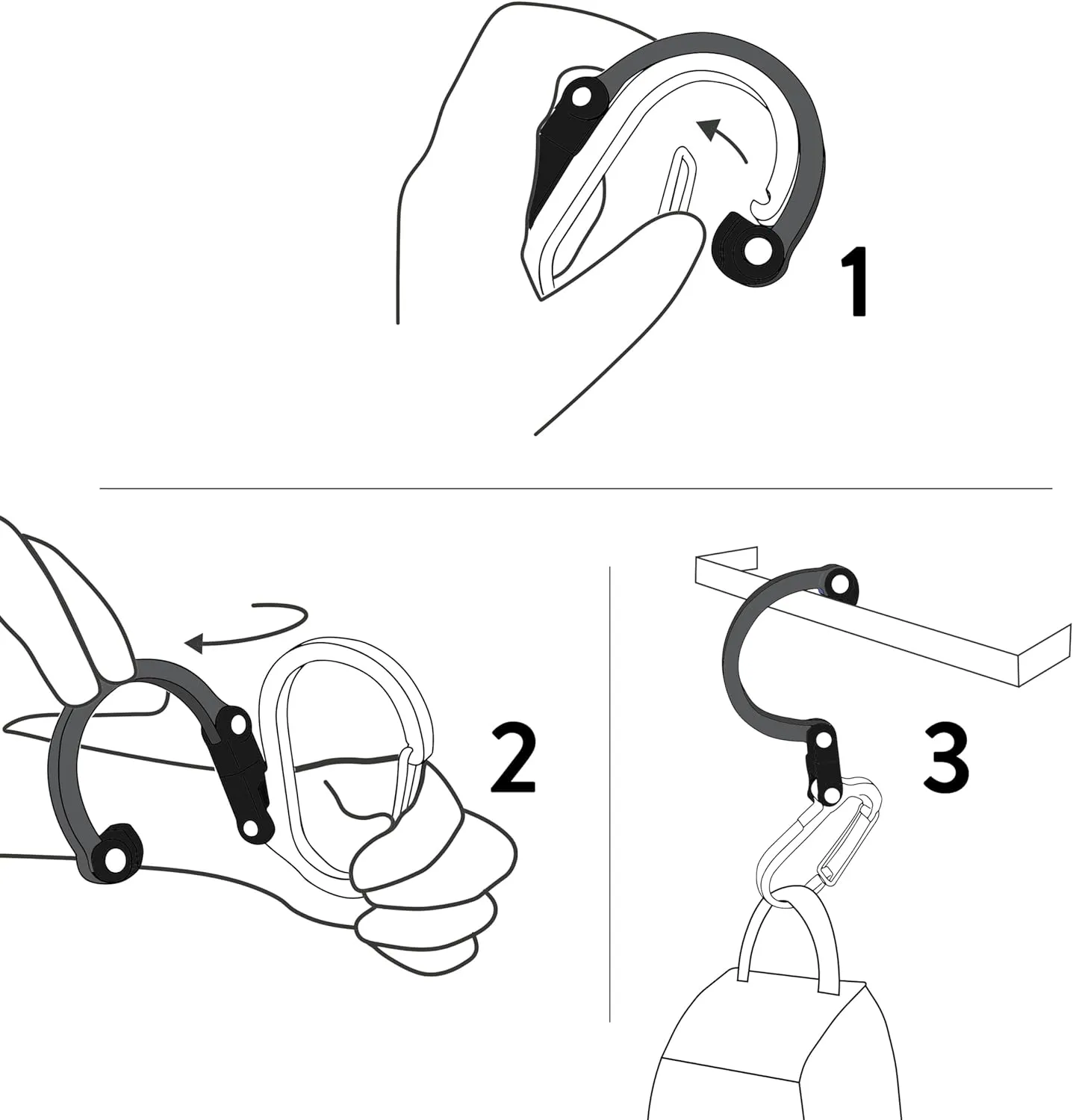 GEAR AID HEROCLIP (Small) Carabiner Gear Clip and Hook, for Hanging Bags, Purses, Lanterns, Strollers, Tools, Helmets, Water Bottles, and More