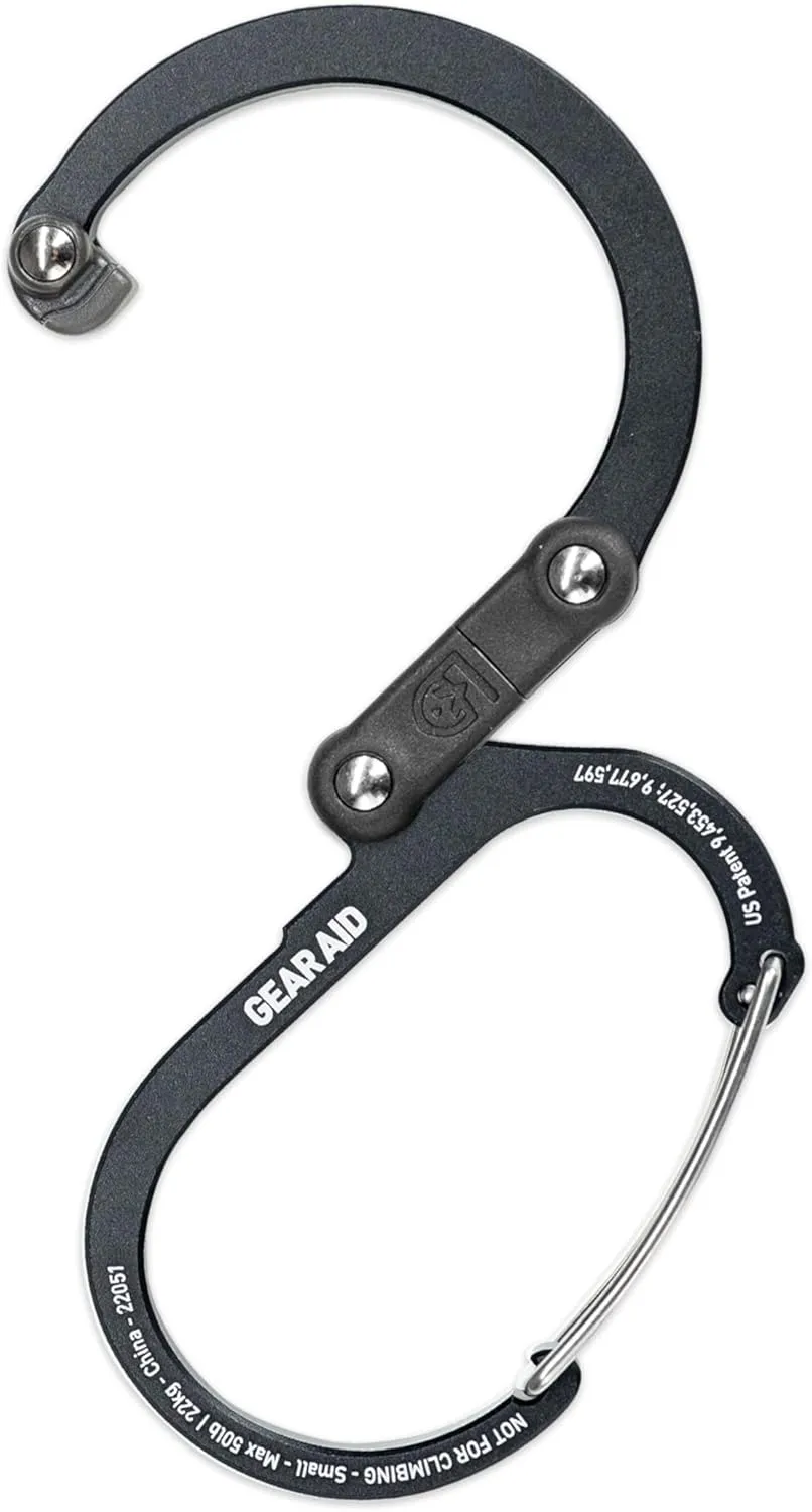 GEAR AID HEROCLIP (Small) Carabiner Gear Clip and Hook, for Hanging Bags, Purses, Lanterns, Strollers, Tools, Helmets, Water Bottles, and More