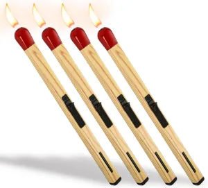 Giant Match Stick Shaped Multipurpose Butane Refillable Lighter (4 Pack)