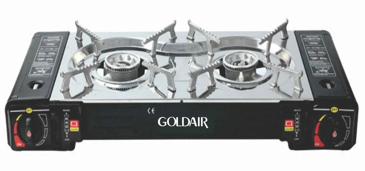 Goldair 2 Burner Portable Camping Gas Stove GGCH-200