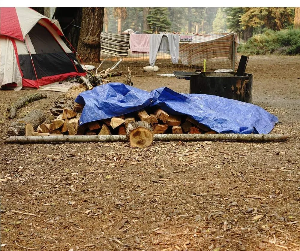 Grizzly Tarps by B-Air 14' x 30' Large Multi-Purpose Waterproof Heavy Duty Poly Tarp with Grommets Every 36", 8x8 Weave, 5 Mil Thick, for Home, Boats, Cars, Camping, Protective Cover, Blue