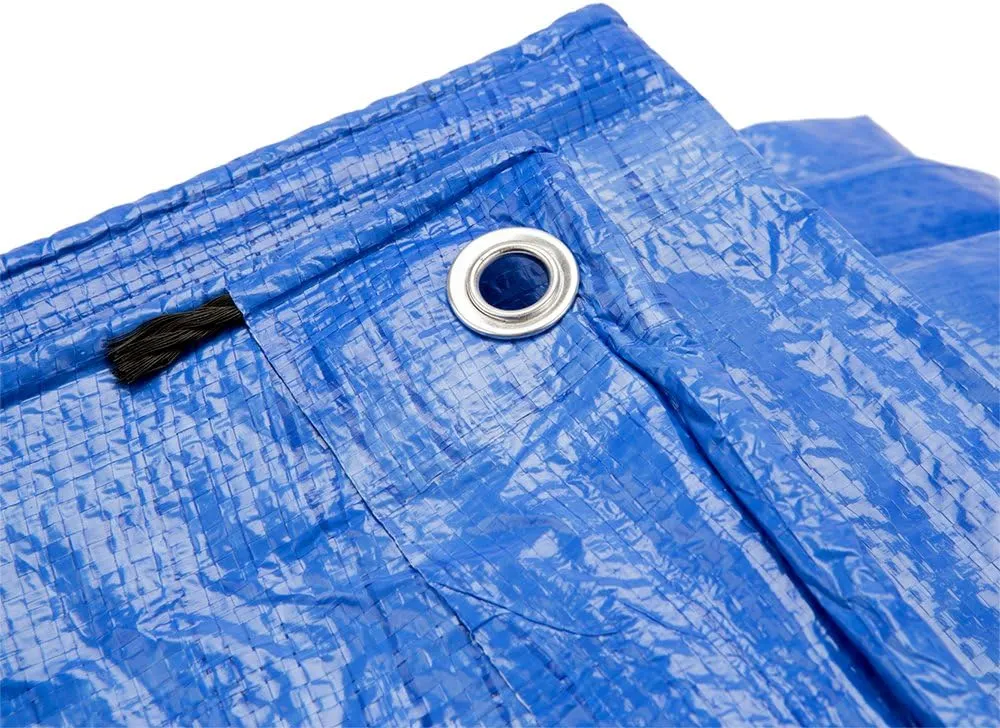 Grizzly Tarps by B-Air 14' x 30' Large Multi-Purpose Waterproof Heavy Duty Poly Tarp with Grommets Every 36", 8x8 Weave, 5 Mil Thick, for Home, Boats, Cars, Camping, Protective Cover, Blue