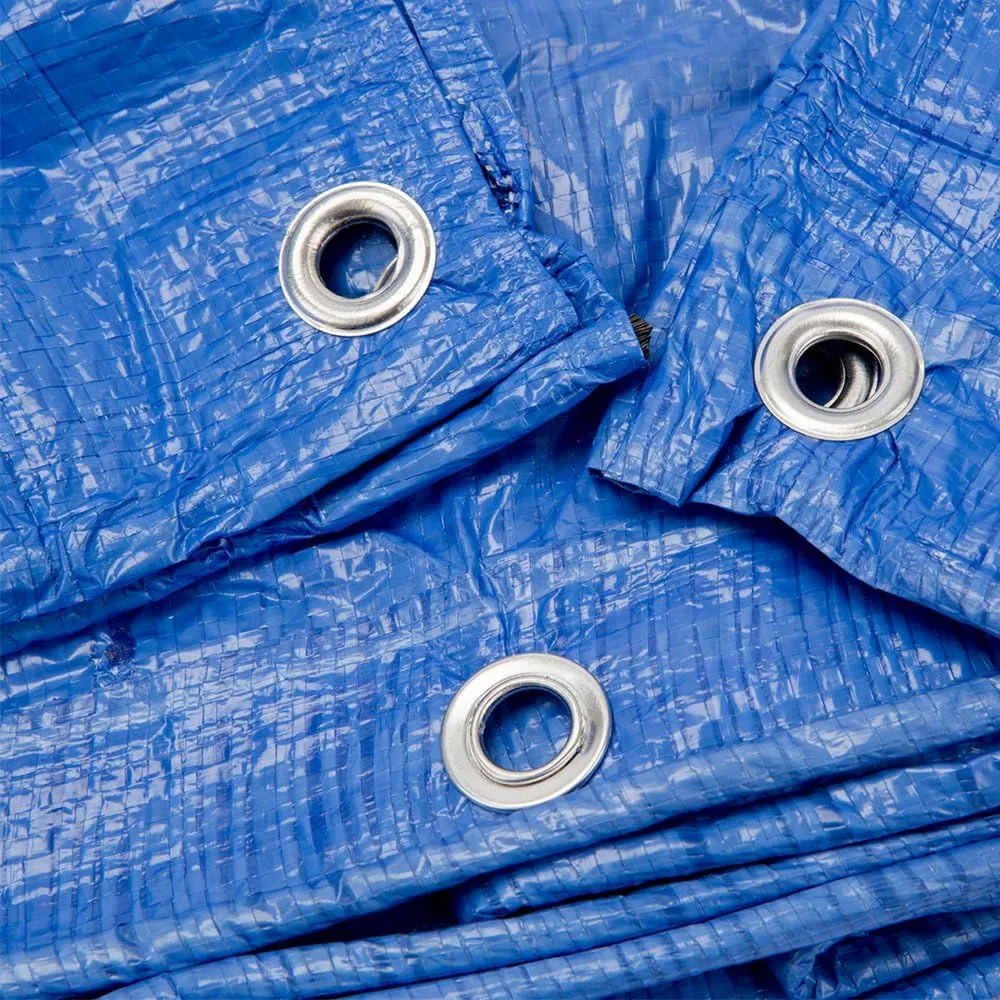 Grizzly Tarps by B-Air 14' x 30' Large Multi-Purpose Waterproof Heavy Duty Poly Tarp with Grommets Every 36", 8x8 Weave, 5 Mil Thick, for Home, Boats, Cars, Camping, Protective Cover, Blue