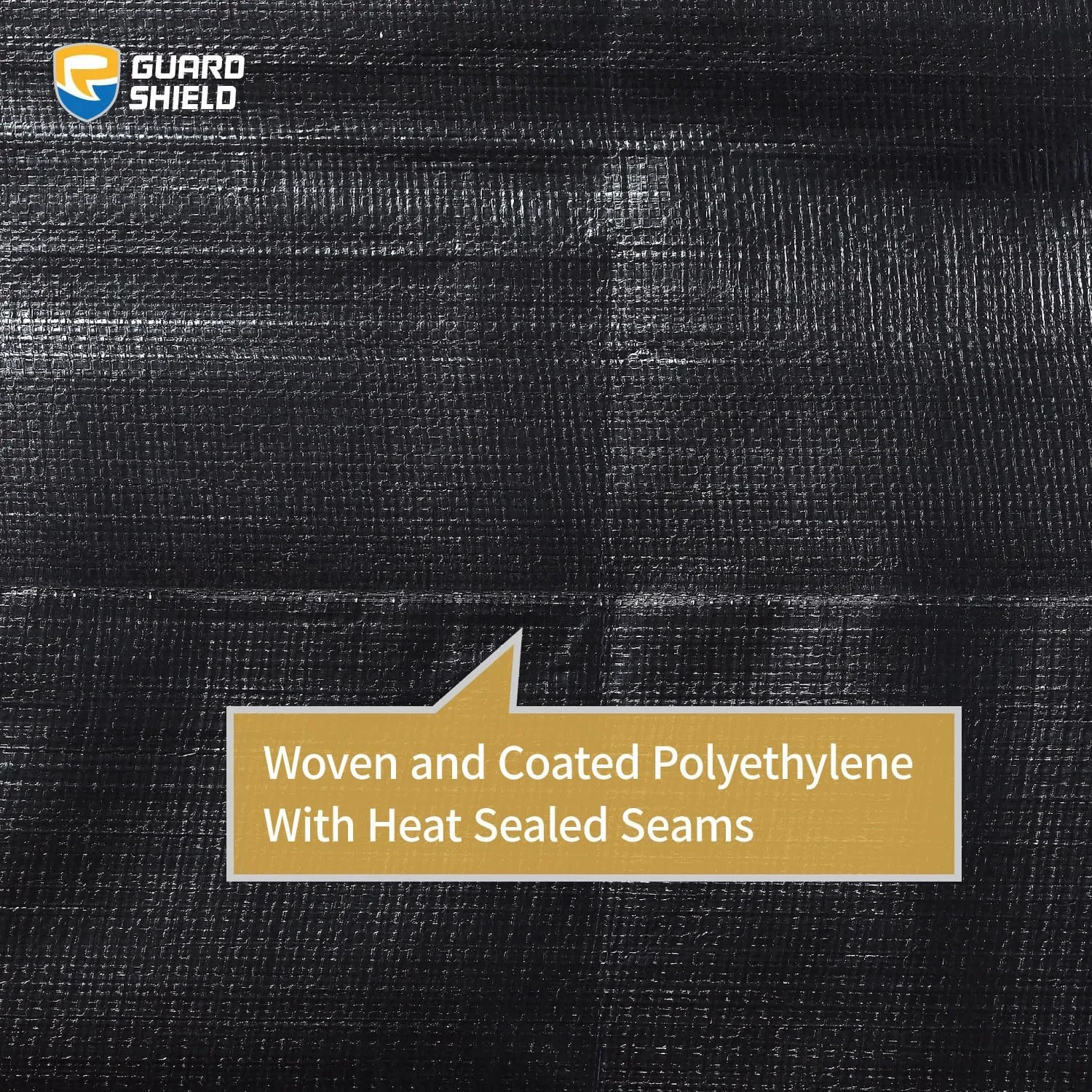 GUARD SHIELD Heavy Duty Tarp 10x12 Feet Black Tarp Large Outdoor Tarps Waterproof with Grommets Cover 12mil