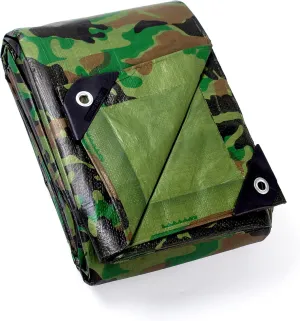 GUARD SHIELD Lightweight Camo Tarp Camouflage Tarps Waterproof 12x12 Feet Poly Cover 6mil
