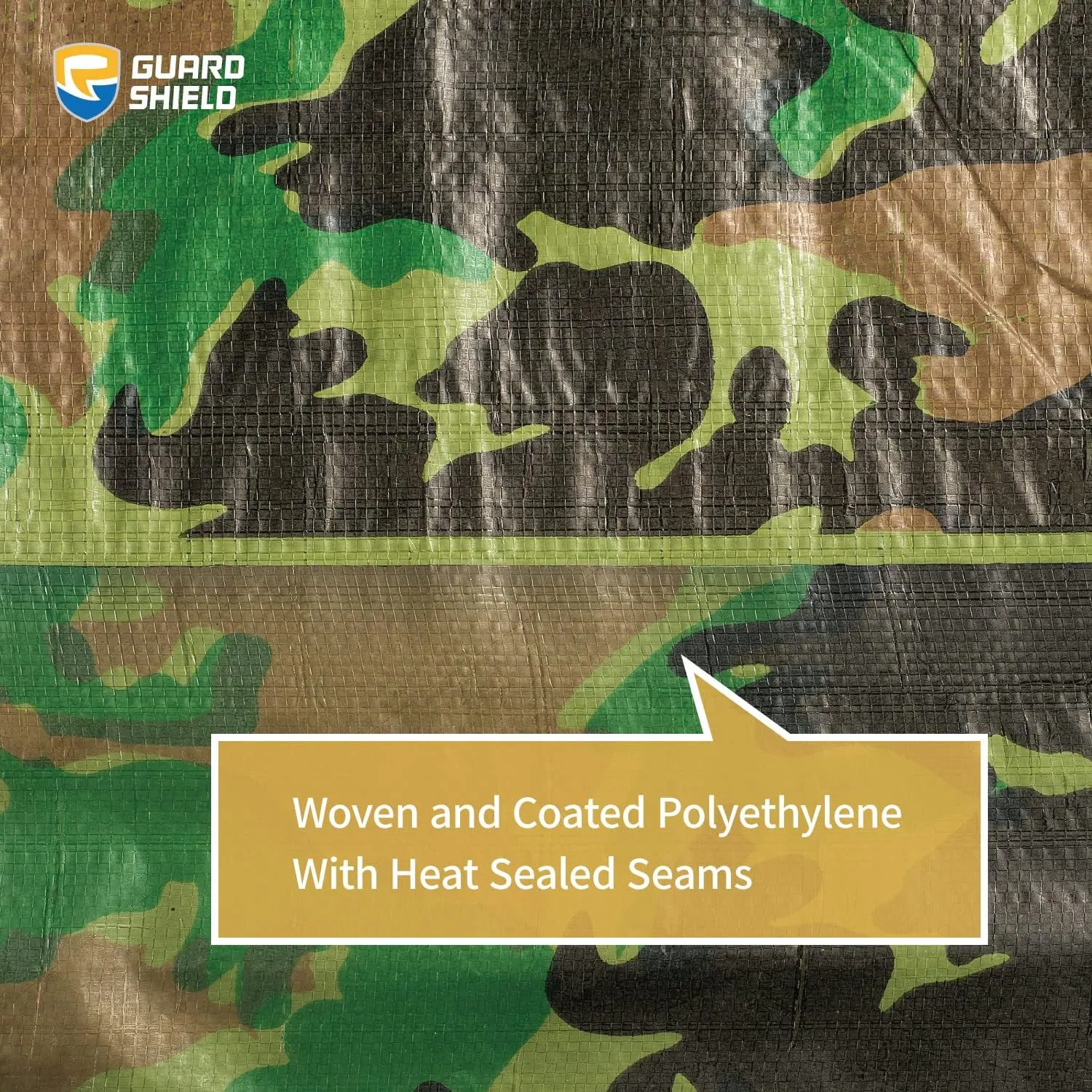 GUARD SHIELD Lightweight Camo Tarp Camouflage Tarps Waterproof 12x12 Feet Poly Cover 6mil