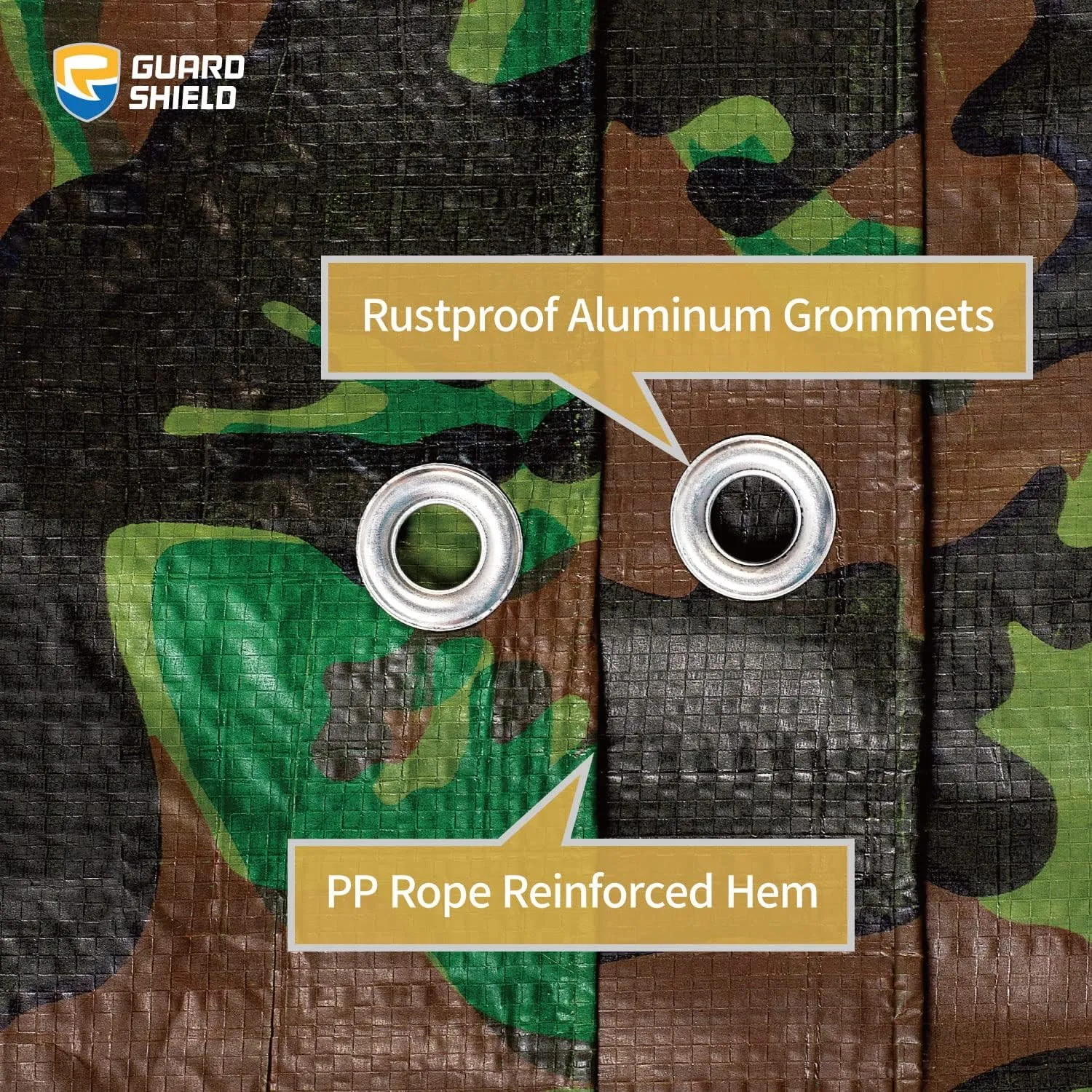 GUARD SHIELD Lightweight Camo Tarp Camouflage Tarps Waterproof 12x12 Feet Poly Cover 6mil