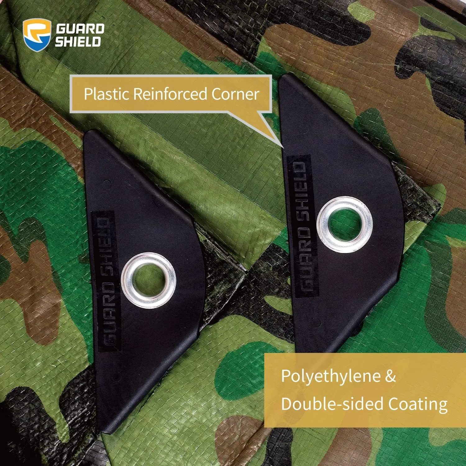 GUARD SHIELD Lightweight Camo Tarp Camouflage Tarps Waterproof 12x12 Feet Poly Cover 6mil