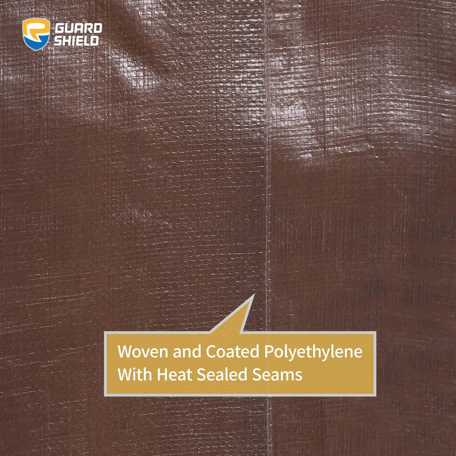 GUARD SHIELD Tarps Heavy Duty Waterproof 10x20 Feet Brown/Bright Silver Poly Tarp Cover Outdoor Thick UV Resistant Tarpaulin with Grommets 10mil