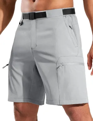 Haimont Men's Quick Dry Hiking Cargo Shorts 9in Lightweight Water Repellent UPF50 Travel Camping Shorts 5 Zipper Pockets