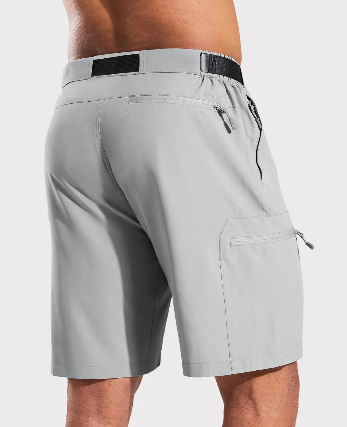 Haimont Men's Quick Dry Hiking Cargo Shorts 9in Lightweight Water Repellent UPF50 Travel Camping Shorts 5 Zipper Pockets