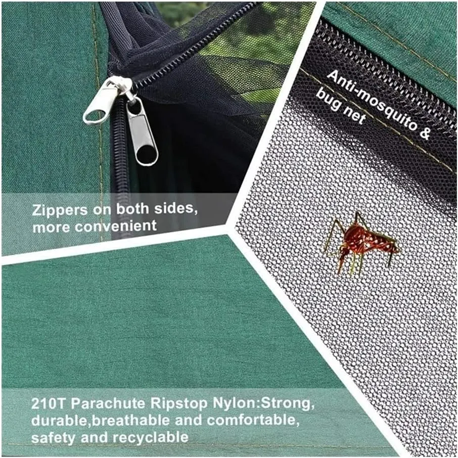 Hammock Camping Hammock with Mosquito Net and Rain Fly Tarp,Portable Parachute Tree Hammock Nylon Swing Hammocks Sun Shelter Rain Fly Swing