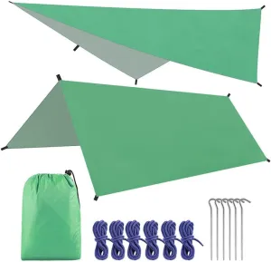 Hammock Rain Fly Lightweight Waterproof Tent Tarp Camping Backpacking Tarp Shelter 10x10ft Camping Accessories