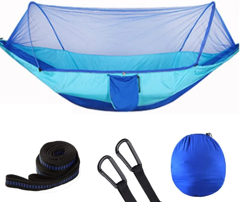 Hammocks Portable Outdoor Parachute Hammocks Camping Hammock with Mosquito Net Camping Stuff for Hiking Backpacking Tree Jungle Outdoor Hammock
