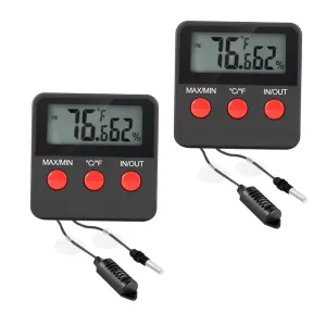 HANABASS 2Sets Digital Hygrometer and Reptile Temperature Monitoring Device for Lizard Tanks Indoor Humidity Control with Display for Accurate Readings