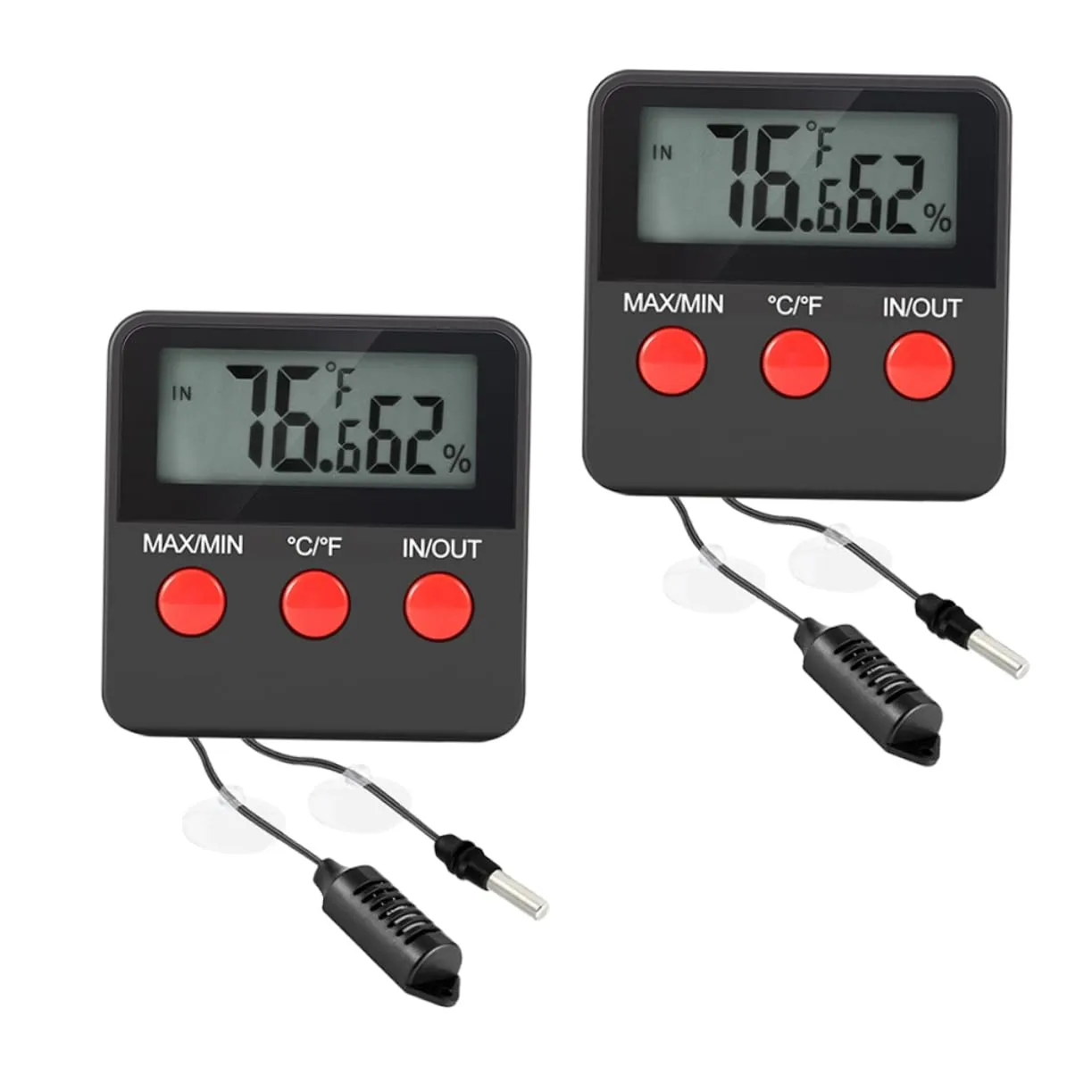 HANABASS 2Sets Digital Hygrometer and Reptile Temperature Monitoring Device for Lizard Tanks Indoor Humidity Control with Display for Accurate Readings