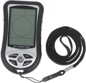 Handheld Multifunction Outdoor Device: Compass Altimeter and Barometer for Hiking Black