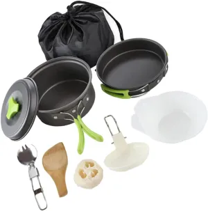 Happyyami Outdoor Picnic Cooking Utensils Portable Aluminum Oxide Camping Cookware Set Compact and Durable for Hiking Backpacking and