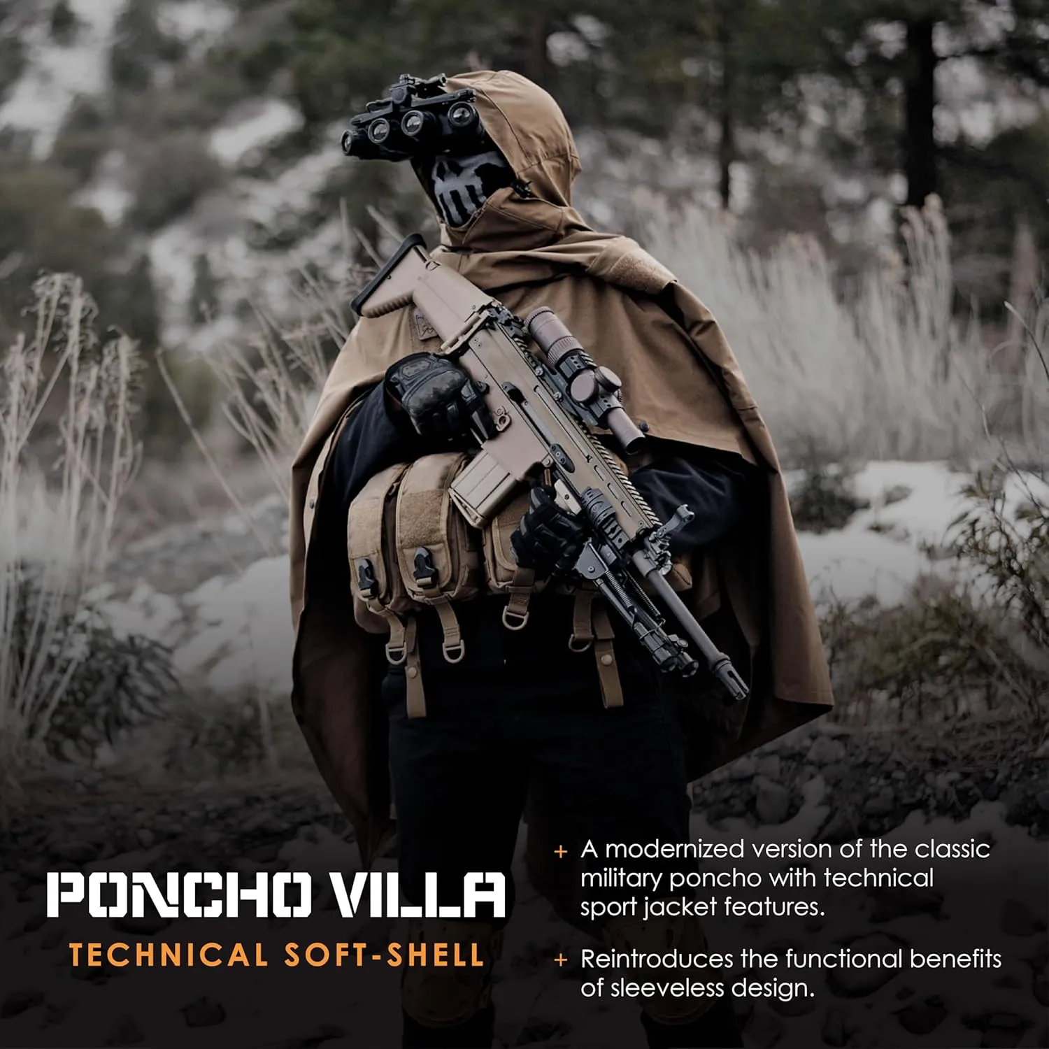 HAZARD 4 PonchoVilla MK2™ Tactical Military Poncho - Waterproof Hooded Rain Gear for Hiking, Camping, Travel & Backpacking