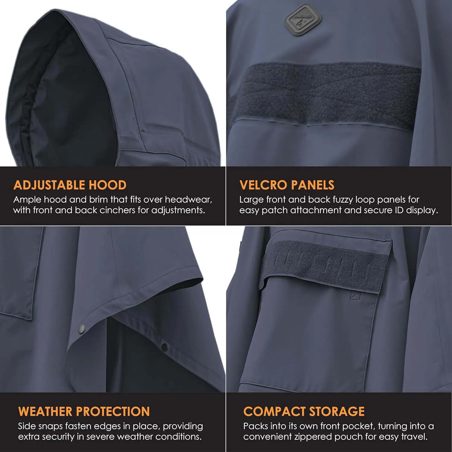 HAZARD 4 PonchoVilla MK2™ Tactical Military Poncho - Waterproof Hooded Rain Gear for Hiking, Camping, Travel & Backpacking
