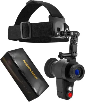 Head-Mounted Night Vision Monocular Goggles, Default 7X Magnification, NVG Visual Distance 350M with Riflescope for Fishing, Hiking and Outdoor Activities
