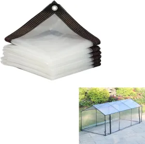 Heavy Duty Clear-Waterproof-Tarps-Outdoor.7 * 10ft 7 * 13ft,7 * 16ft,Tarpaulin Transparent of Patio,Clear Plastic Tarp for Garden Winter(10x10 ft(3x3m))