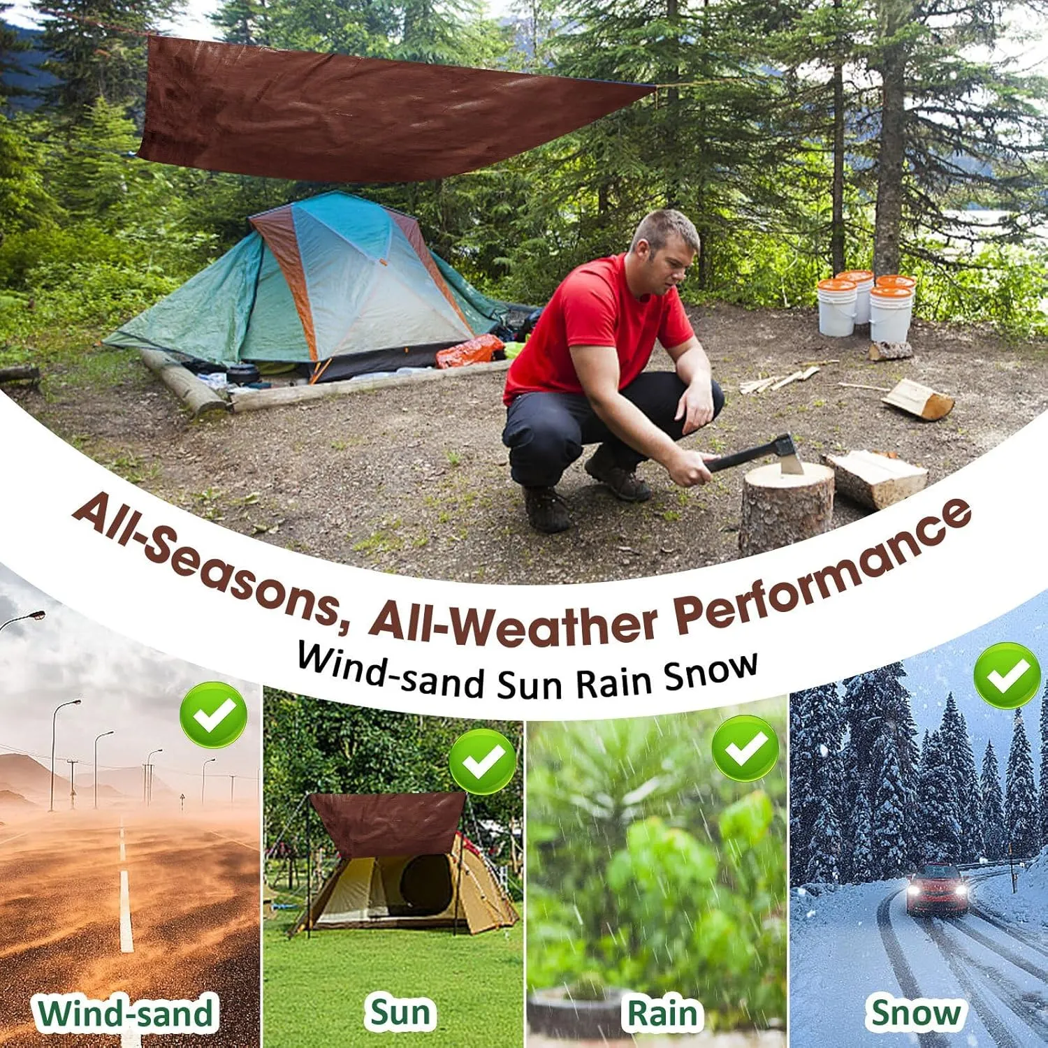 Heavy Duty Double-Sided Waterproof Poly Tarp 10x12 Feet 12mil Thick Polyethylene Tarps, Perfect for Outdoor Use, Plastic Cover & Mat for Tent Camping Storage Boat Bikes Vehicles