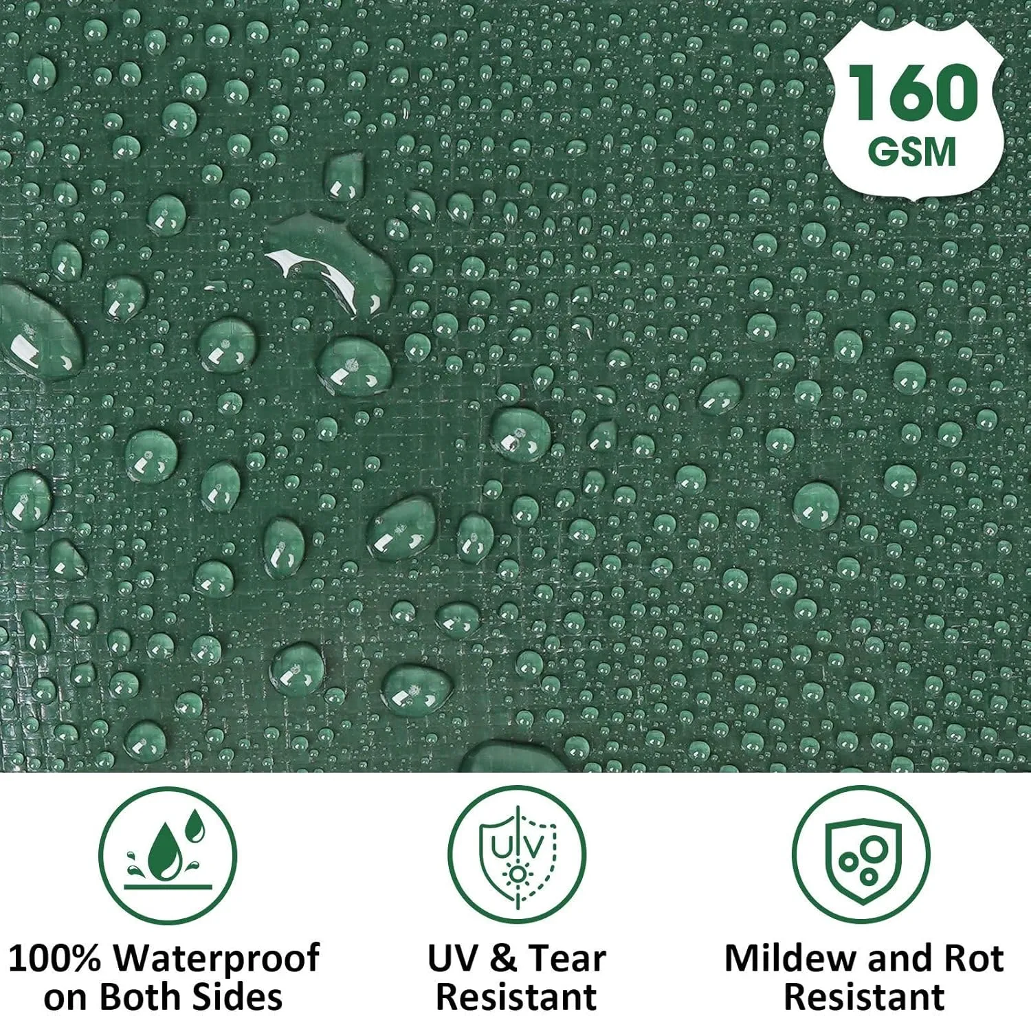 Heavy Duty Double-Sided Waterproof Poly Tarp 10x12 Feet 8mil Thick Polyethylene Tarps, Perfect for Outdoor Use, Plastic Cover & Mat for Tent Camping Storage Boat Bikes Vehicles