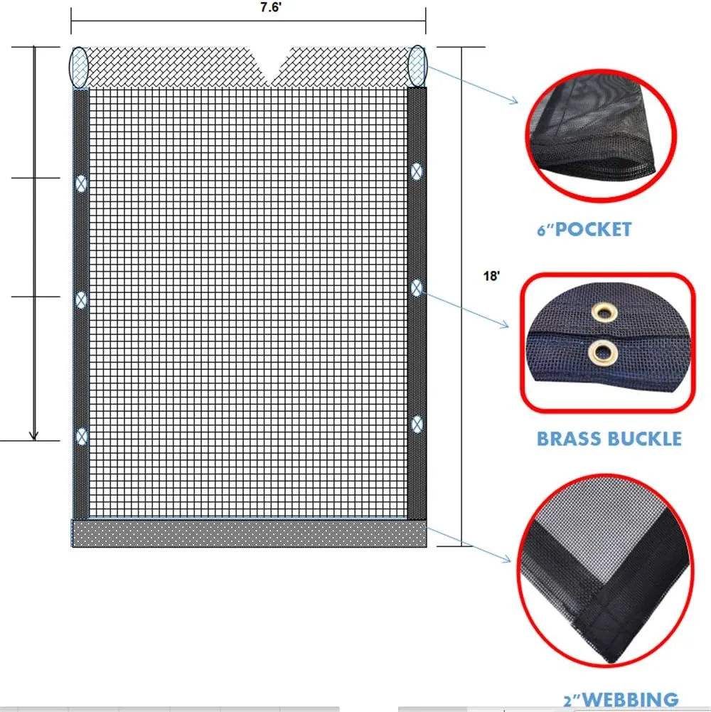 Heavy Duty Mesh tarp for Dump Truck Mesh Tarp Many Sizes (7.6'X18')