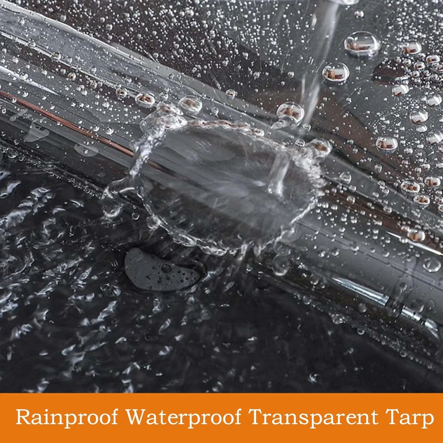Heavy Duty PVC Transparent Tarps 3.0x6.6ft, Clear Tarpaulin Cover Waterproof, Clear PVC Tarps with Grommets, for Car, Roof, Boat, Camp, Canopy