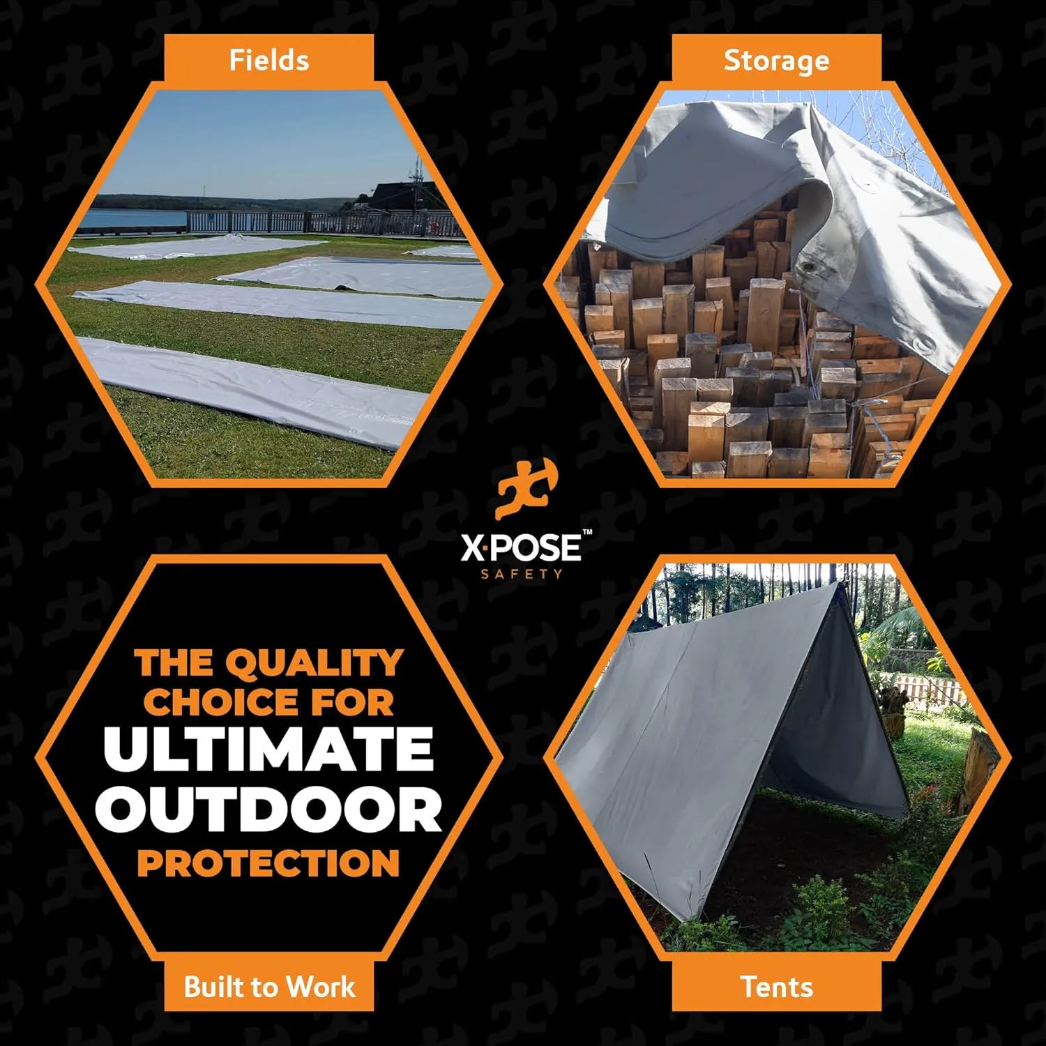 Heavy Duty Silver Poly Tarp 12' X 20' - Multipurpose Protective Cover - Durable, Waterproof, Weather Proof, Rip and Tear Resistant - Extra Thick 12 Mil Polyethylene - by Xpose Safety