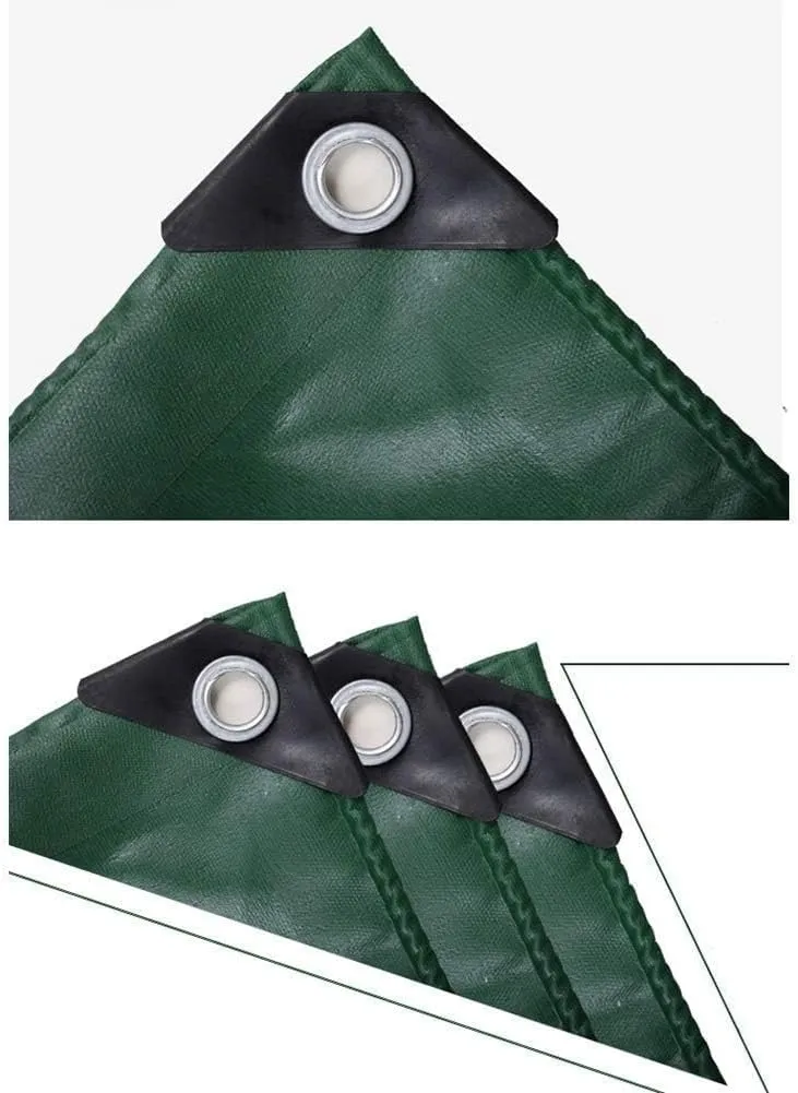 Heavy Duty Tarpaulin, Waterproof, UV-Resistant, Multi-Purpose Tarp for Tent, Roof, Camping Car Boat Cover Shade Greed, 6x8m