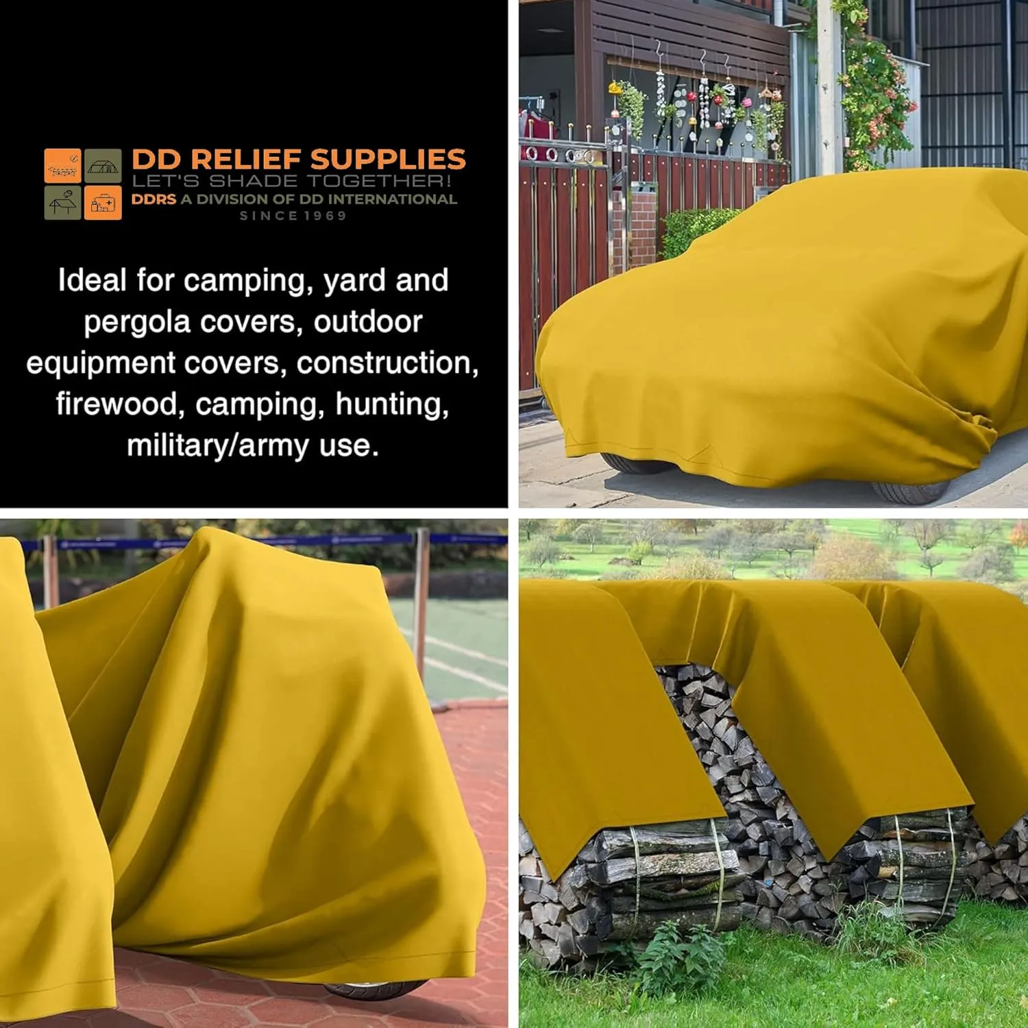 Heavy Duty Waterproof Canvas Tarp – 10x12 ' 24 oz, Tan with Grommets | Durable Multipurpose Cover for Camping, Canopies, Tents, Trailers, Machinery & Equipment