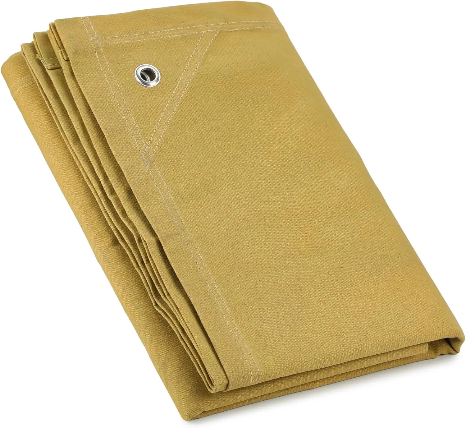 Heavy Duty Waterproof Canvas Tarp – 10x12 ' 24 oz, Tan with Grommets | Durable Multipurpose Cover for Camping, Canopies, Tents, Trailers, Machinery & Equipment