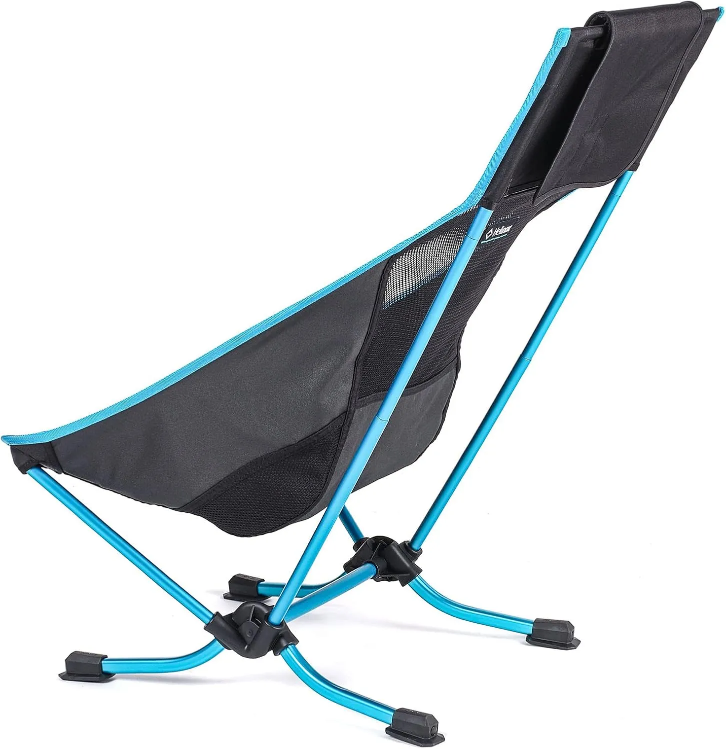 Helinox Beach Chair Lightweight, Lower-Profile, Compact, Collapsible Camping Chair, Black, with Pockets