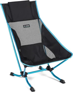 Helinox Beach Chair Lightweight, Lower-Profile, Compact, Collapsible Camping Chair, Black, with Pockets
