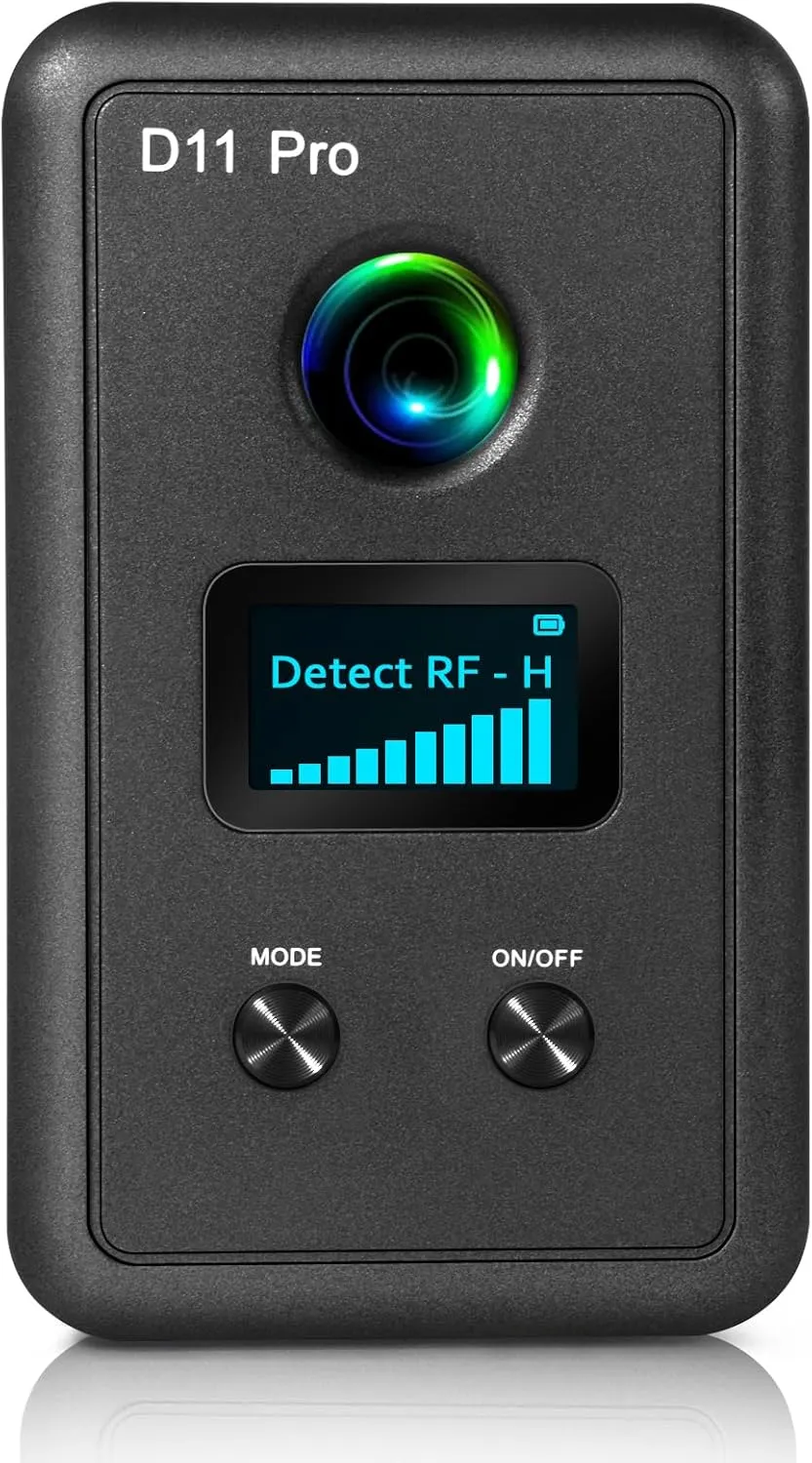 Hidden Camera Detectors D11 Pro with Screen, Digital Spy Camera Finder IR Lights Scanner RF GPS Tracker Detector Bug Sweeper for Office Car Travel Hotel