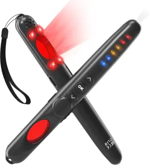 Hidden Camera Detectors, Pinhole Camera Lens Finder,Hotel Office Door Open Alarm,Luggage Movement Alert 3 Modes 40 Hours Working Time