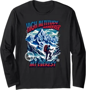 High Altitude Wanderer Mt Everest Nepal Adventure Trekking Long Sleeve T-Shirt