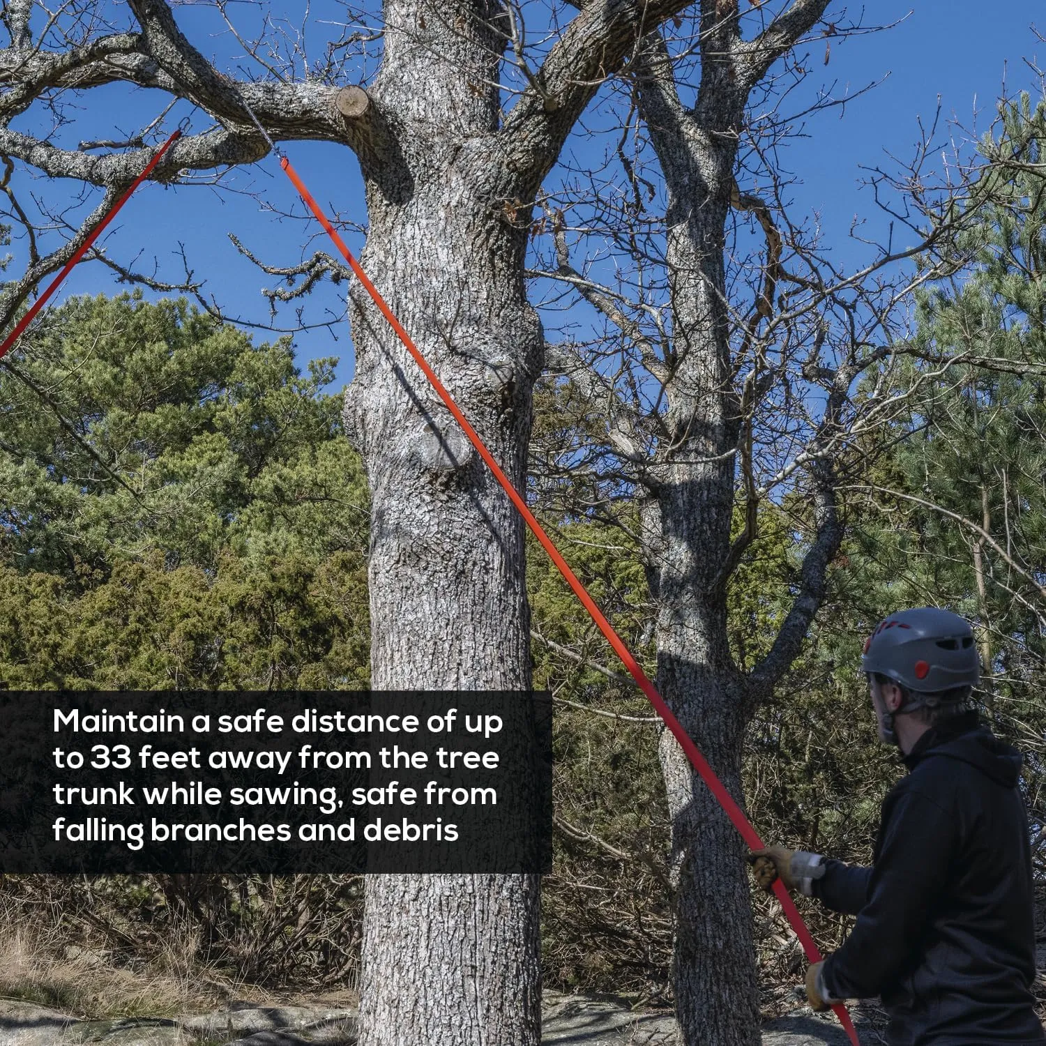 High Limb Rope Saw - The Arborist V.2-32" Rope Chainsaw Double Sided with Sawteeth on Each Link - 36 feet Straps and 66 feet Throwline - Tree Limb Cutter with Storage Bag